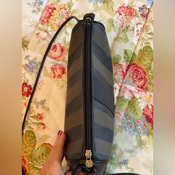 💵SOLD💵Authentic Fendi Pequin Canvas Crossbody Handbag - Picture 4 of 16